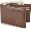 cemenz Mens Slim Front Pocket Wallet ID Window Card Case with RFID Blocking